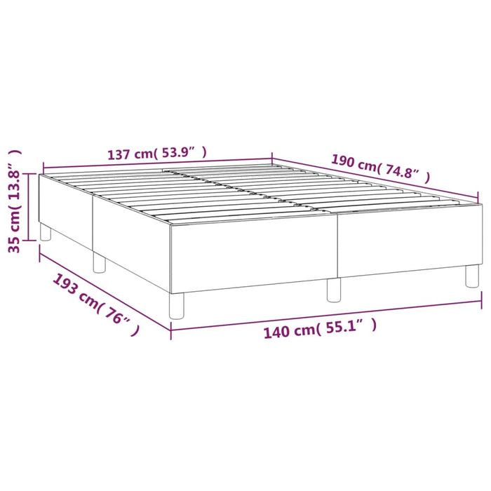 Cadru de pat cu arcuri, alb, 140x190 cm, piele ecologică WALTI