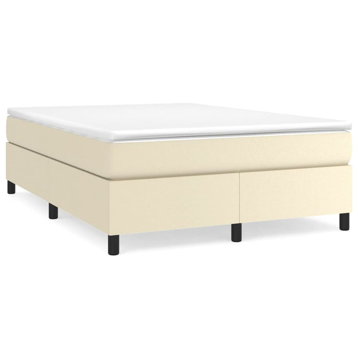 Cadru de pat cu arcuri, crem, 140x190 cm, piele ecologică WALTI