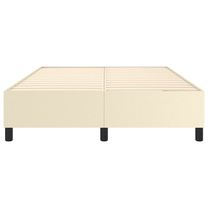 Cadru de pat cu arcuri, crem, 140x190 cm, piele ecologică WALTI