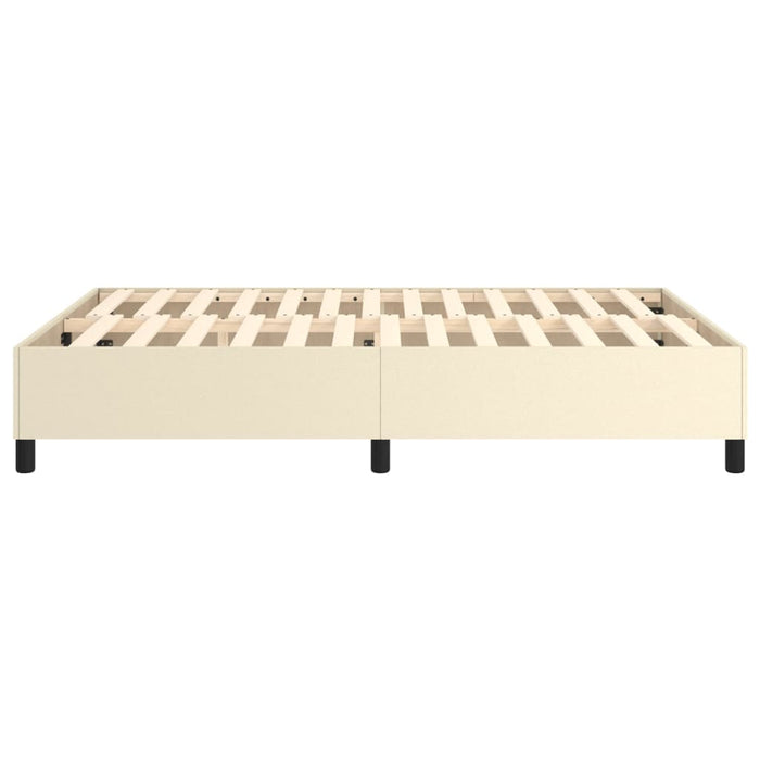 Cadru de pat cu arcuri, crem, 140x190 cm, piele ecologică WALTI