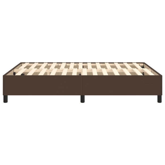 Cadru de pat cu arcuri, maro, 140x190 cm, piele ecologică WALTI