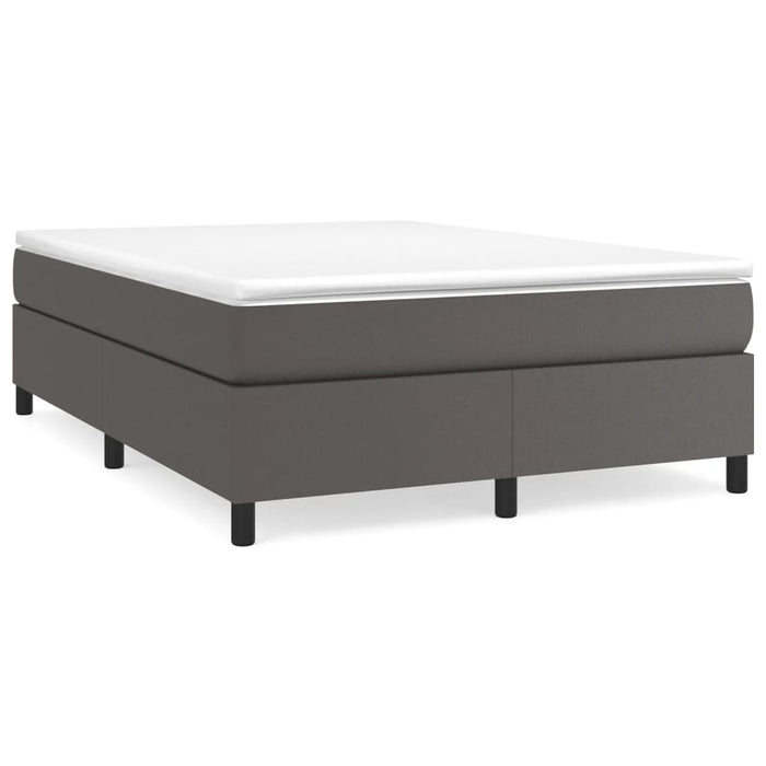 Cadru de pat cu arcuri, gri, 140x190 cm, piele ecologică WALTI