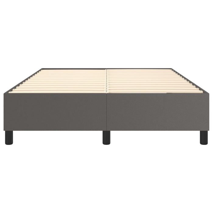 Cadru de pat cu arcuri, gri, 140x190 cm, piele ecologică WALTI