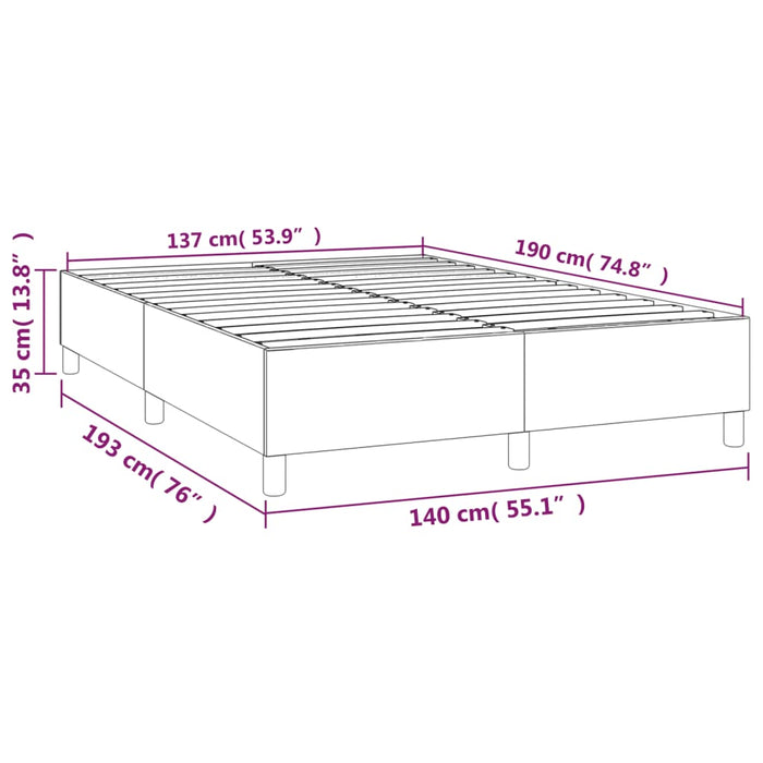 Cadru de pat cu arcuri, gri, 140x190 cm, piele ecologică WALTI
