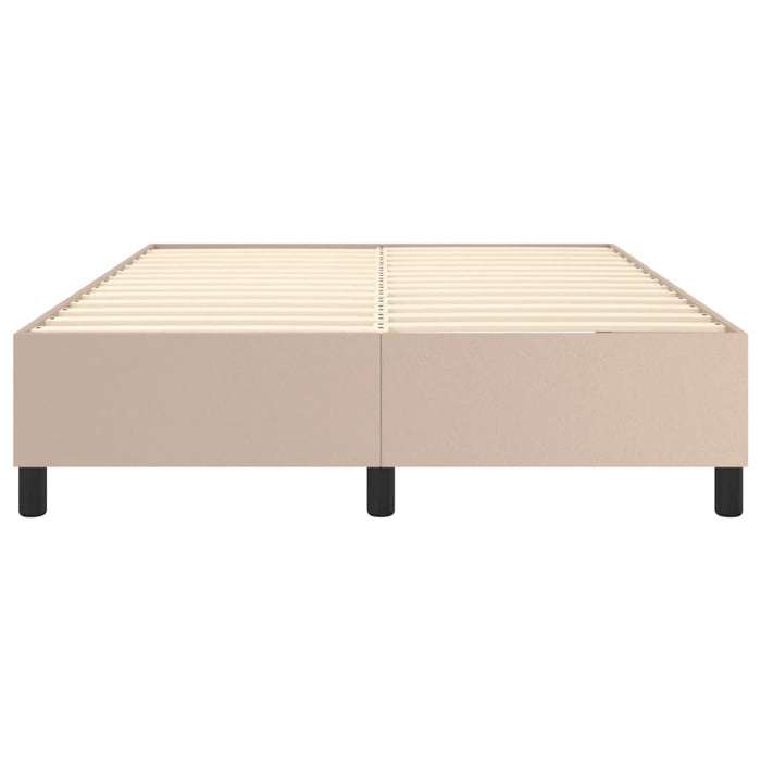 Cadru de pat cu arcuri, cappuccino, 140x190 cm, piele ecologică WALTI