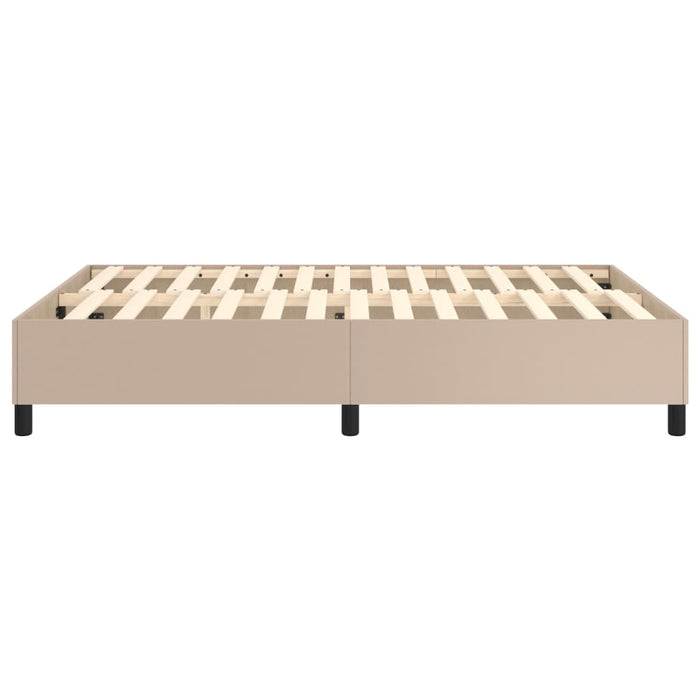 Cadru de pat cu arcuri, cappuccino, 140x190 cm, piele ecologică WALTI