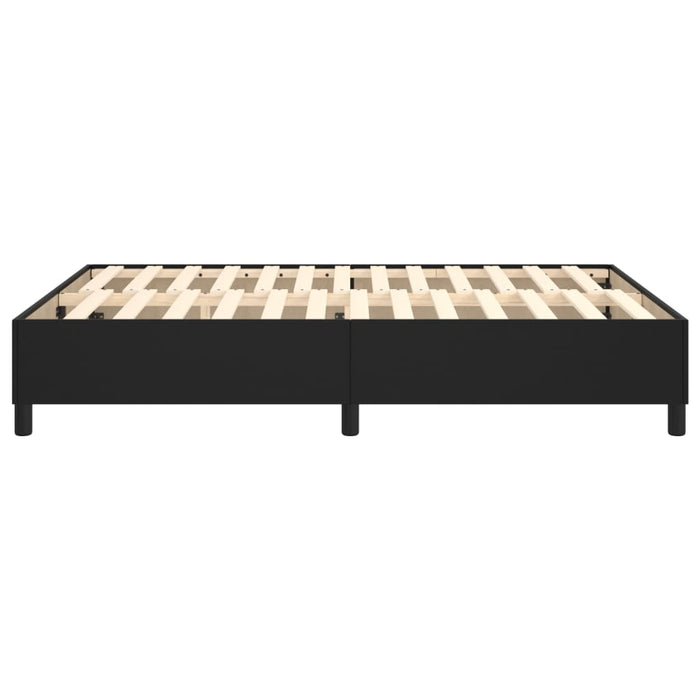 Cadru de pat cu arcuri, negru, 140x200 cm, piele ecologică WALTI
