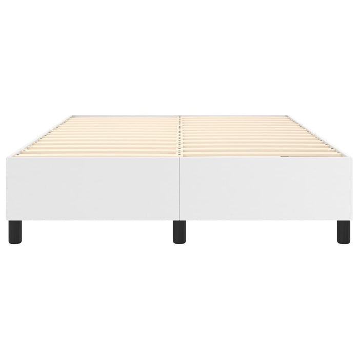 Cadru de pat cu arcuri, alb, 140x200 cm, piele ecologică WALTI