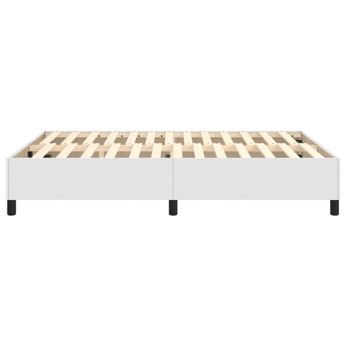 Cadru de pat cu arcuri, alb, 140x200 cm, piele ecologică WALTI
