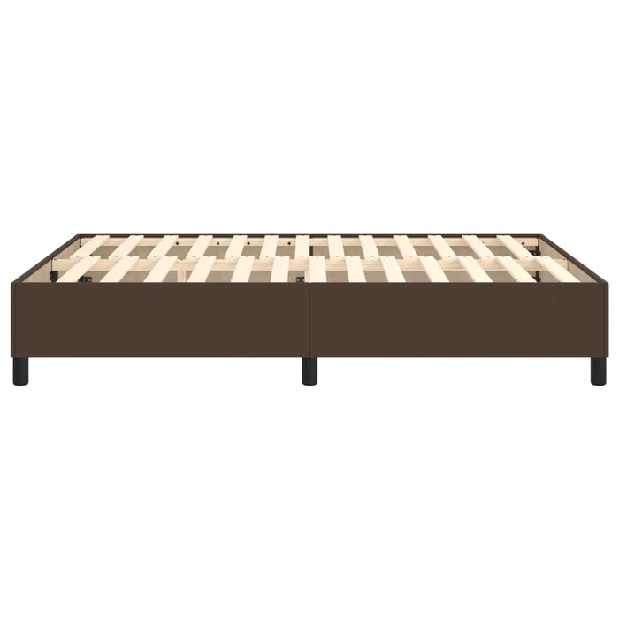 Cadru de pat cu arcuri, maro, 140x200 cm, piele ecologică WALTI