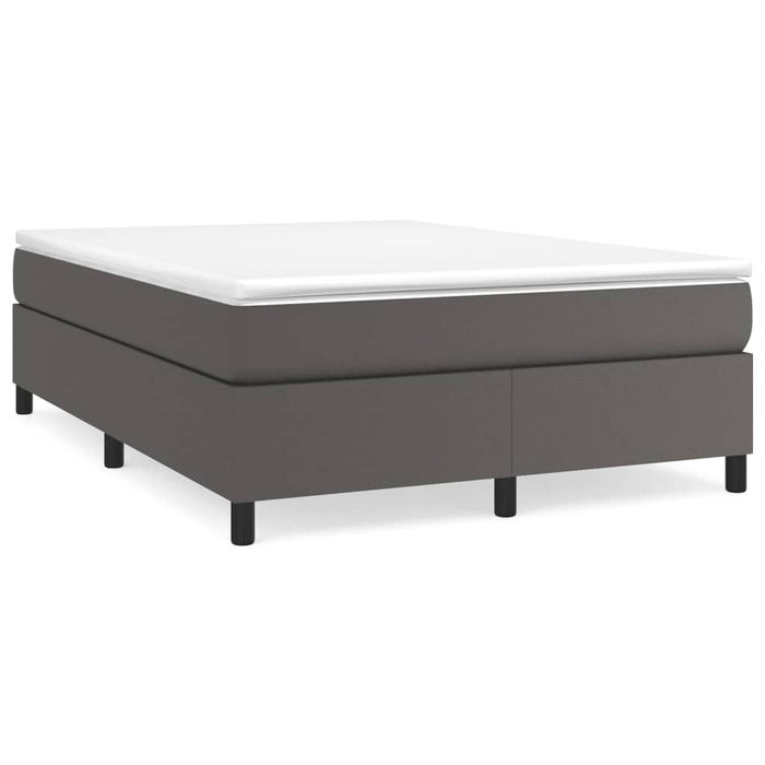 Cadru de pat cu arcuri, gri, 140x200 cm, piele ecologică WALTI