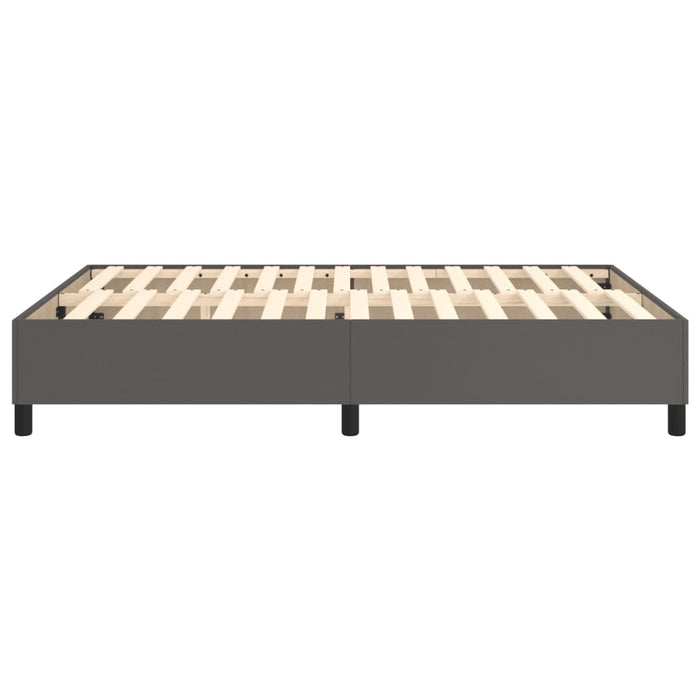 Cadru de pat cu arcuri, gri, 140x200 cm, piele ecologică WALTI