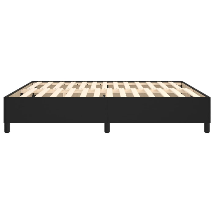 Cadru de pat cu arcuri, negru, 160x200 cm, piele ecologică WALTI