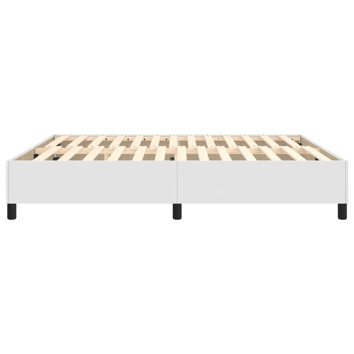 Cadru de pat cu arcuri, alb, 160x200 cm, piele ecologică WALTI