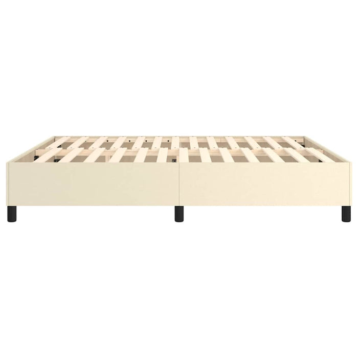 Cadru de pat cu arcuri, crem, 160x200 cm, piele ecologică WALTI