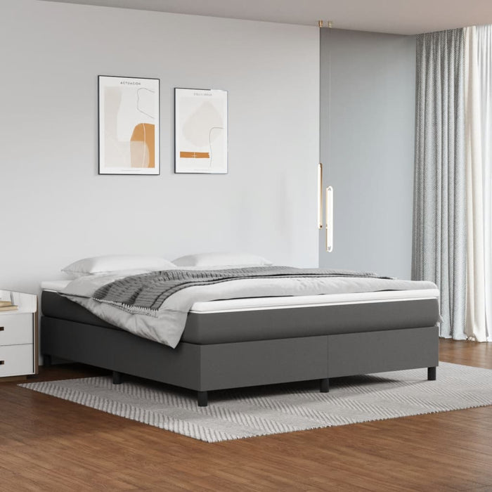 Cadru de pat cu arcuri, gri, 160x200 cm, piele ecologică - WALTI WALTI