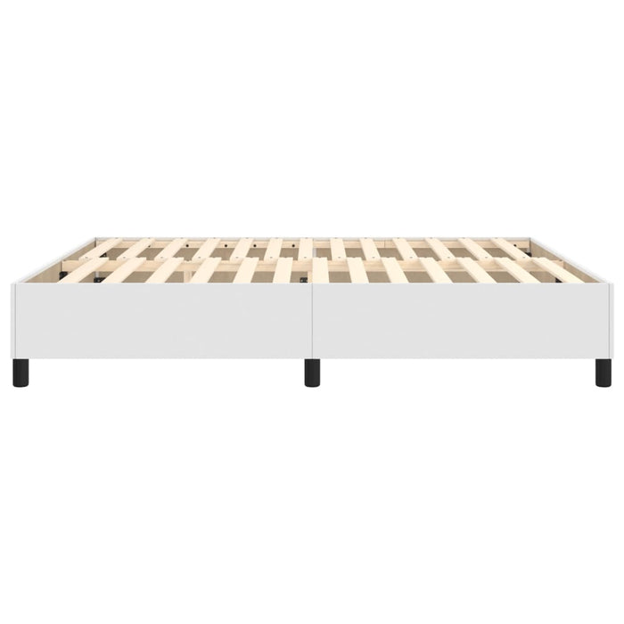 Cadru de pat cu arcuri, alb, 180x200 cm, piele ecologică WALTI
