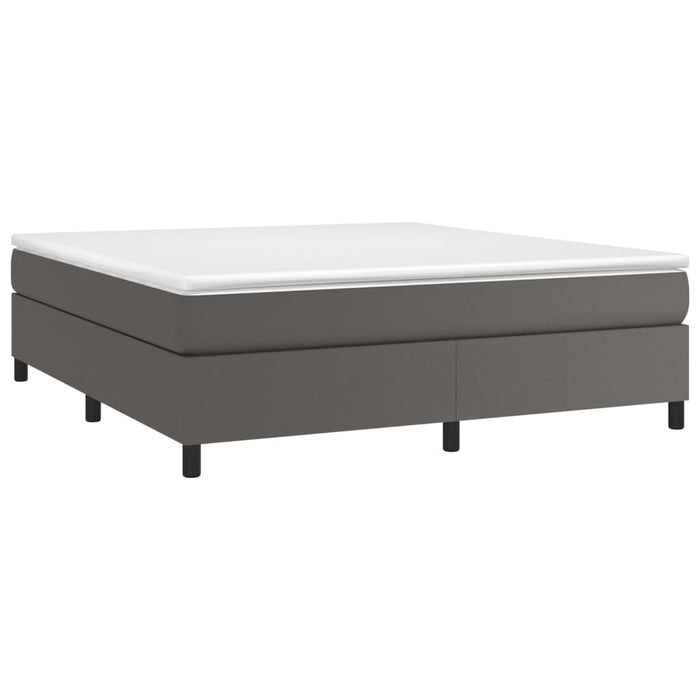 Cadru de pat cu arcuri, gri, 180x200 cm, piele ecologică WALTI