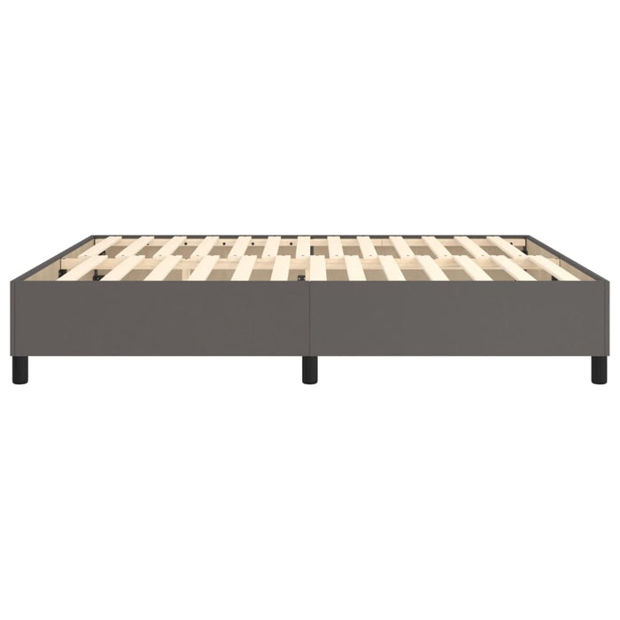 Cadru de pat cu arcuri, gri, 180x200 cm, piele ecologică WALTI