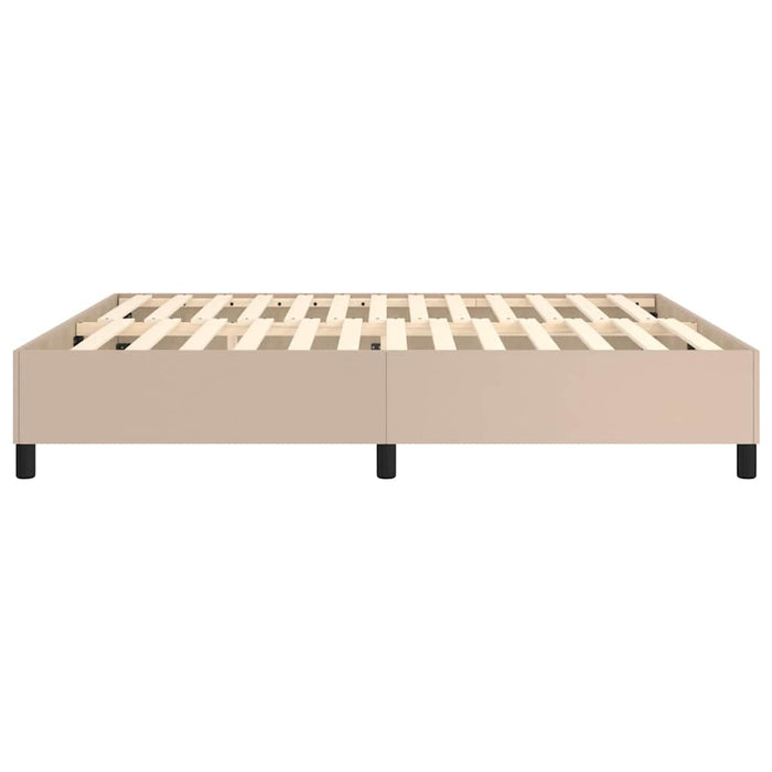 Cadru de pat cu arcuri, cappuccino, 180x200 cm, piele ecologică WALTI
