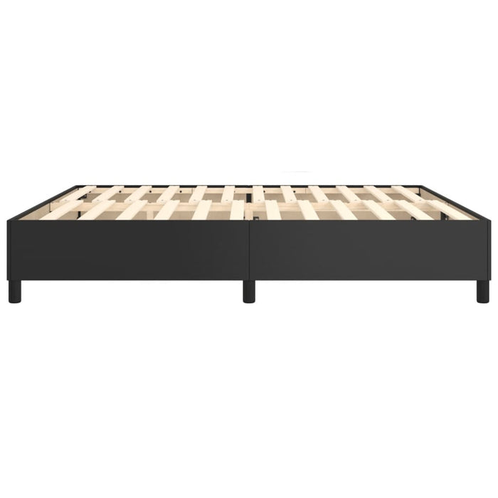 Cadru de pat cu arcuri, negru, 200x200 cm, piele ecologică WALTI