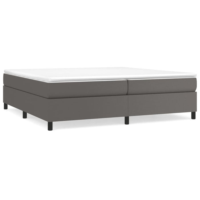 Cadru de pat cu arcuri, gri, 200x200 cm, piele ecologică WALTI