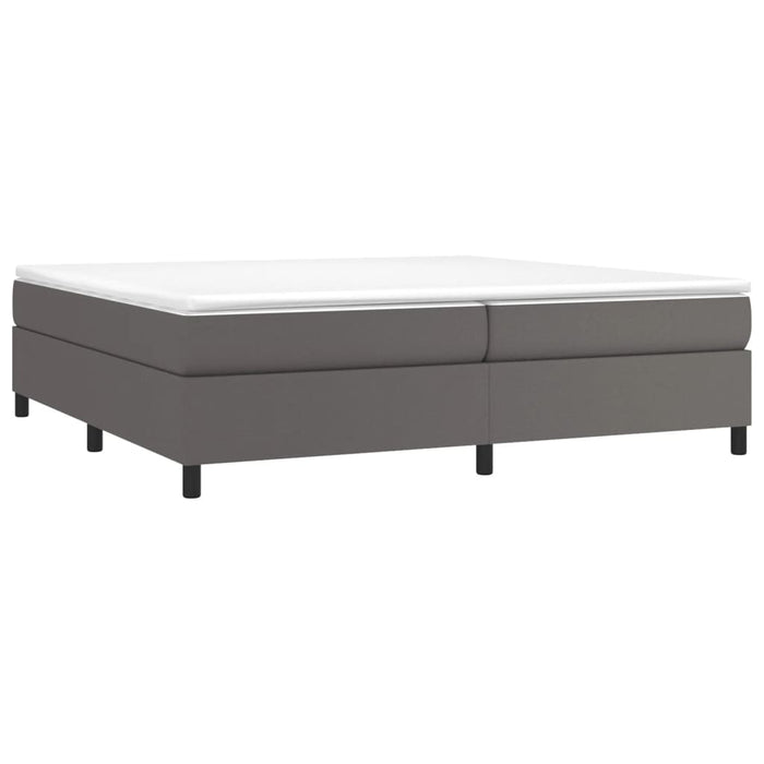 Cadru de pat cu arcuri, gri, 200x200 cm, piele ecologică WALTI
