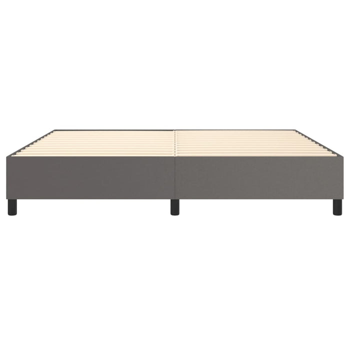 Cadru de pat cu arcuri, gri, 200x200 cm, piele ecologică WALTI