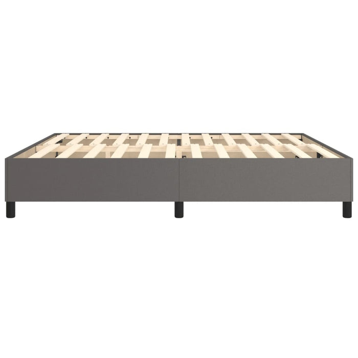 Cadru de pat cu arcuri, gri, 200x200 cm, piele ecologică WALTI