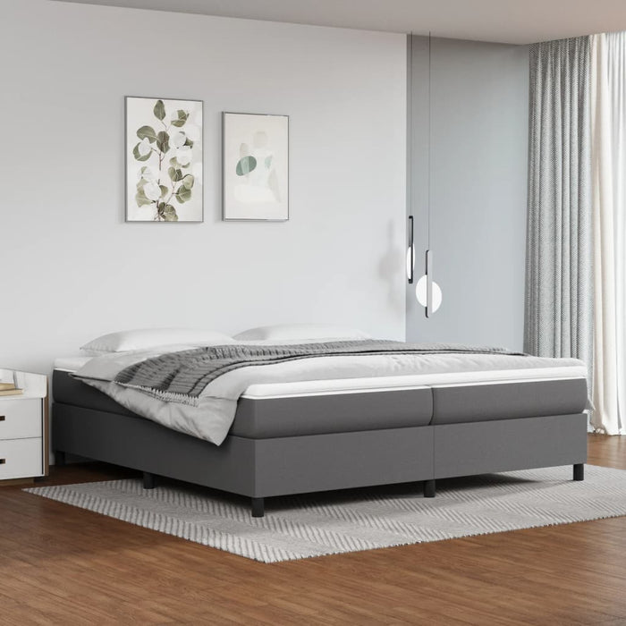 Cadru de pat cu arcuri, gri, 200x200 cm, piele ecologică WALTI