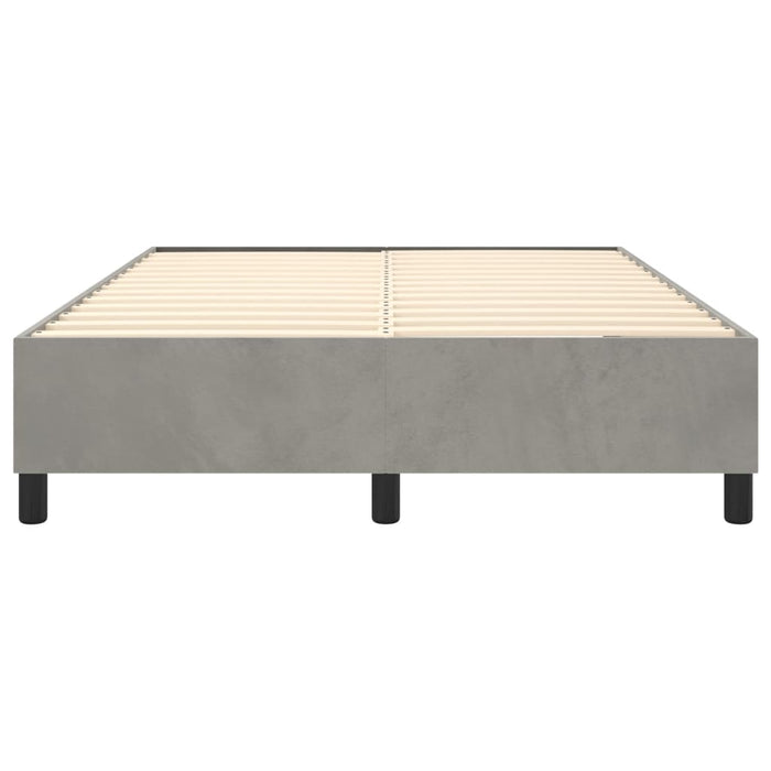Cadru de pat cu arcuri, gri deschis, 140x190 cm, catifea WALTI