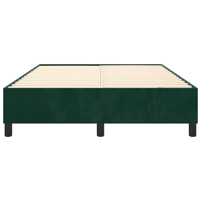 Cadru de pat cu arcuri, verde închis, 140x190 cm, catifea WALTI