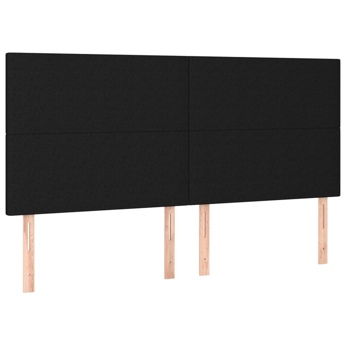Tăblie de pat neagră 160x5x118/128 cm, material textil WALTI
