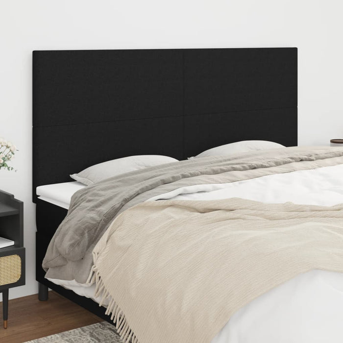 Tăblie de pat neagră 160x5x118/128 cm, material textil WALTI