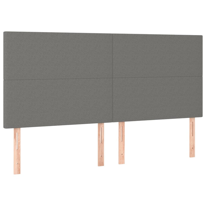 Tăblie de pat gri închis 200x5x118/128 cm, material textil WALTI