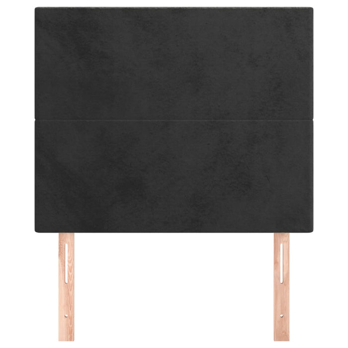 Tăblie de pat neagră 80x5x118/128 cm catifea WALTI