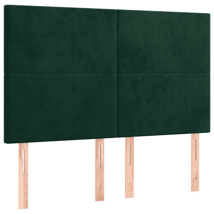 Tăblie de pat verde închis 144x5x118/128 cm catifea WALTI