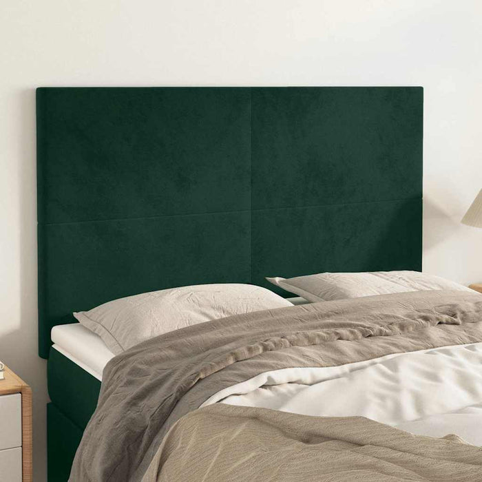 Tăblie de pat verde închis 144x5x118/128 cm catifea WALTI
