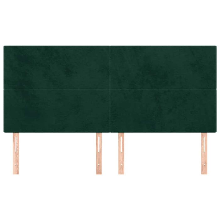 Tăblie de pat verde închis 160x5x118/128 cm catifea WALTI