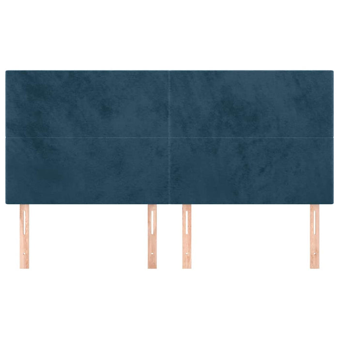 Tăblie de pat albastru închis 160x5x118/128 cm catifea WALTI