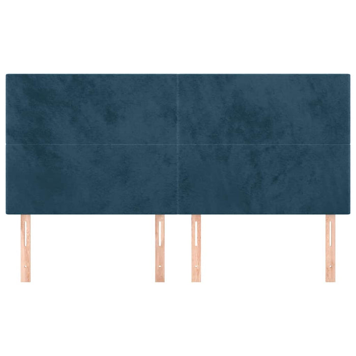 Tăblie de pat albastru închis 180x5x118/128 cm catifea WALTI