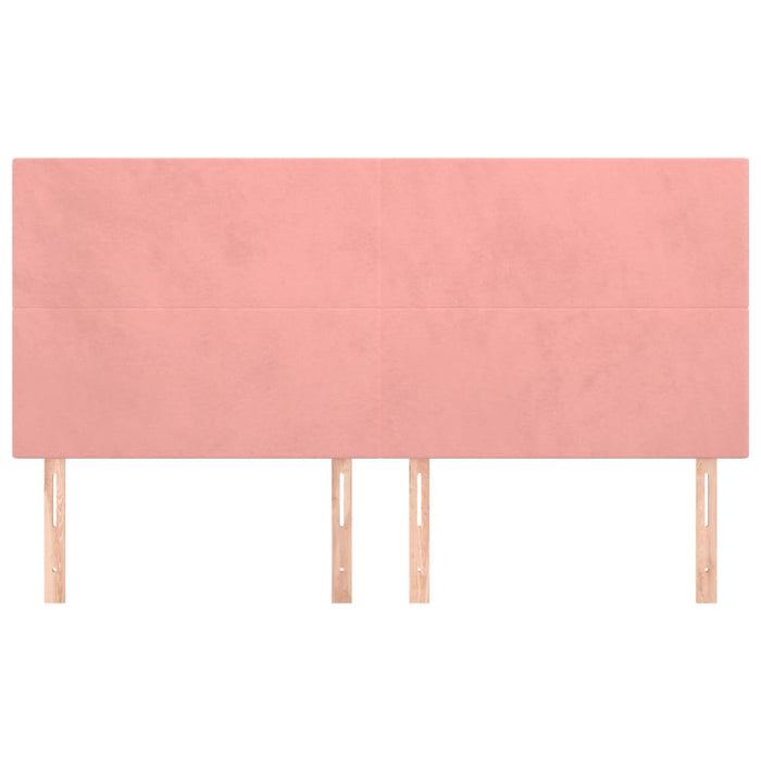 Tăblie de pat roz 180x5x118/128 cm catifea WALTI