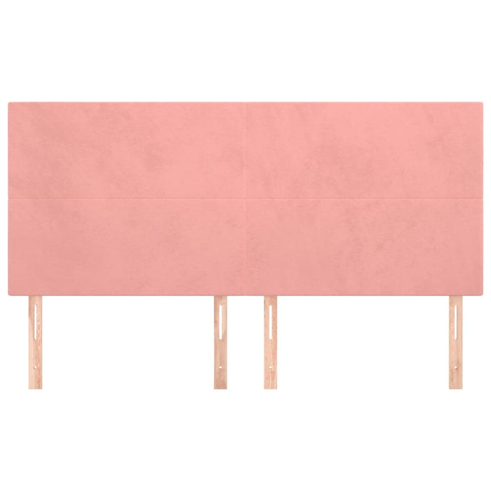 Tăblie de pat roz 200x5x118/128 cm catifea WALTI
