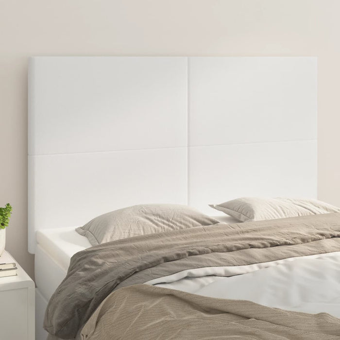 Tăblie de pat albă 144x5x118/128 cm piele ecologică WALTI