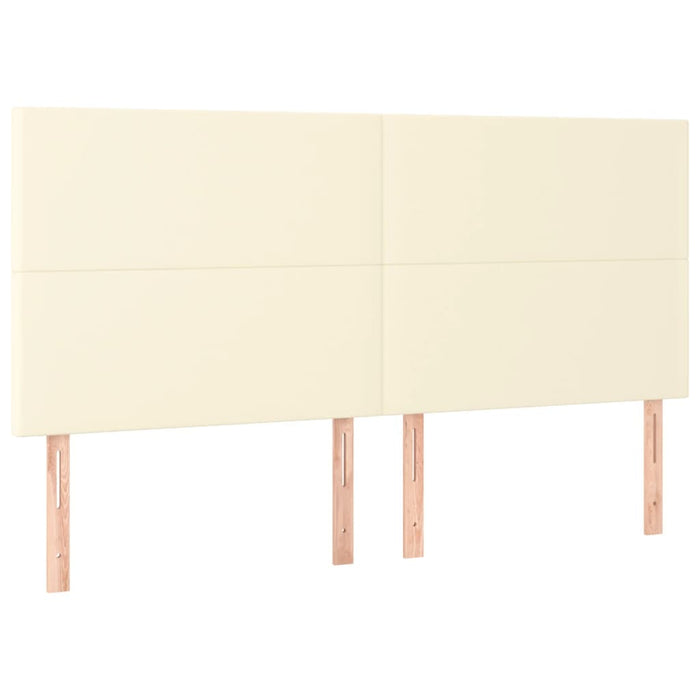 Tăblie de pat crem 180x5x118/128 cm piele ecologică WALTI
