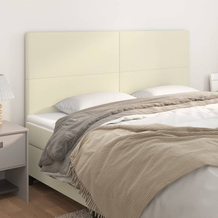 Tăblie de pat crem 180x5x118/128 cm piele ecologică WALTI