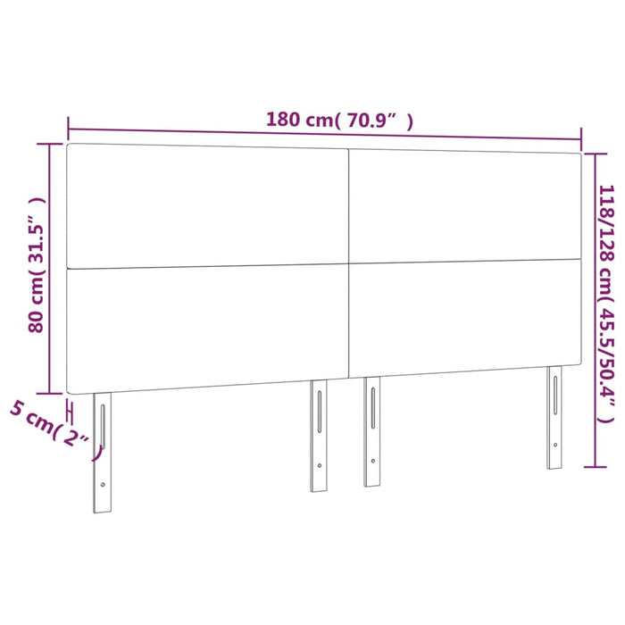 Tăblii de pat, 4 buc, negru, 100x5x78/88 cm, piele ecologică - WALTI WALTI