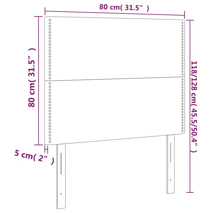 Tăblii de pat, 2 buc, crem, 80x5x78/88 cm, textil - WALTI WALTI