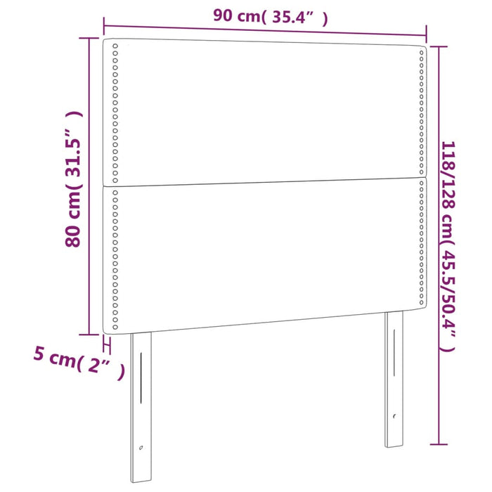 Tăblii de pat, 2 buc, negru, 90x5x78/88 cm, textil - WALTI WALTI