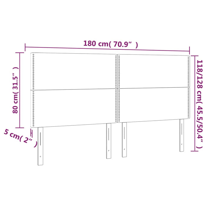 Tăblii de pat, 4 buc, negru, 90x5x78/88 cm, textil - WALTI WALTI